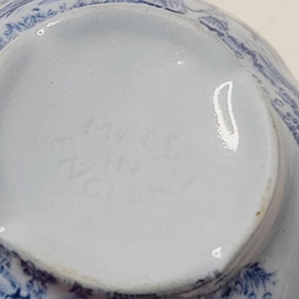 Vintage Tulip Time Johnson Bros Blue Background Windmill Teacup Saucer England - Picture 13 of 14